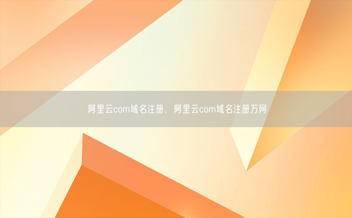 阿里云com域名注册，阿里云com域名注册万网(图1)