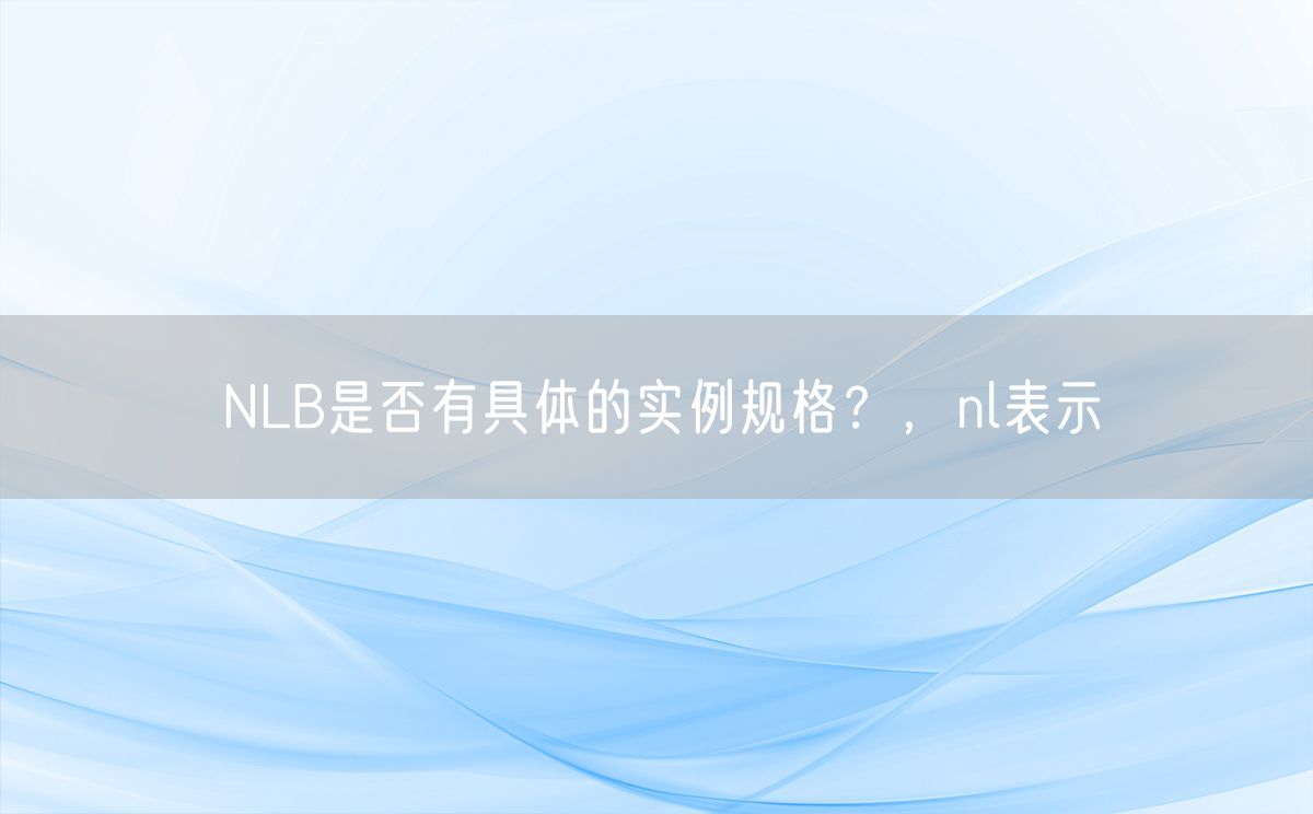 NLB是否有具体的实例规格？，nl表示(图1)