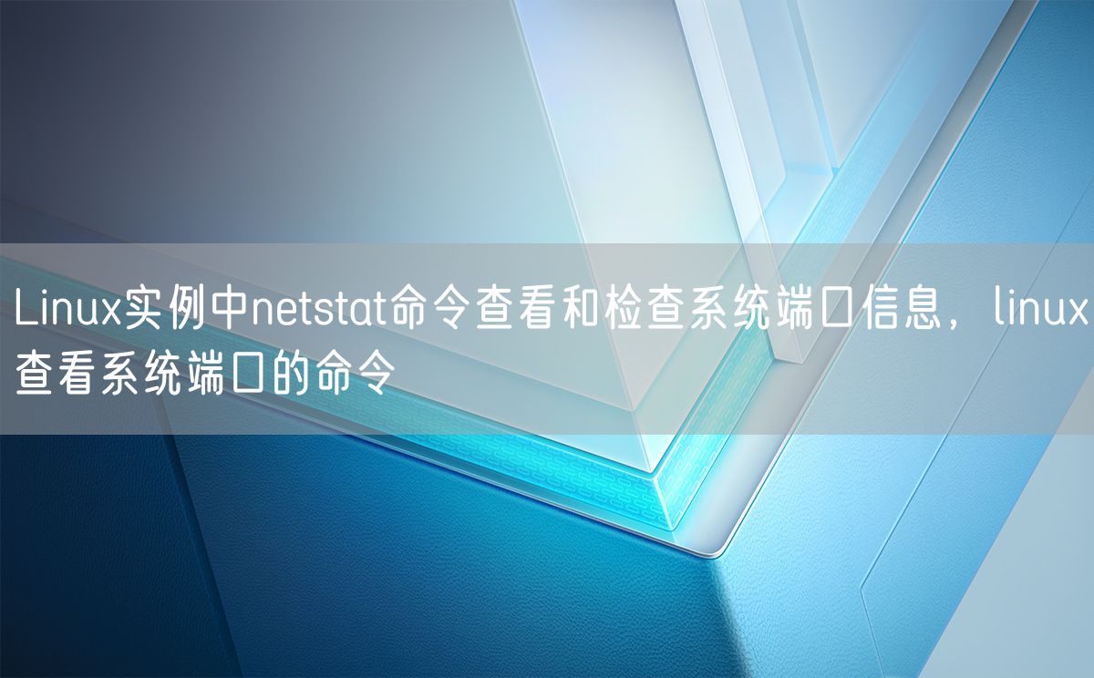 Linux实例中netstat命令查看和检查系统端口信息，linux查看系统端口的命令(图1)