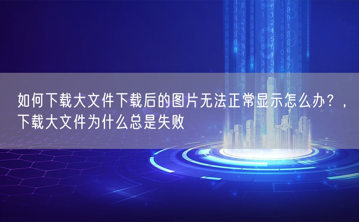 如何下载大文件下载后的图片无法正常显示怎么办？，下载大文件为什么总是失败(图1)