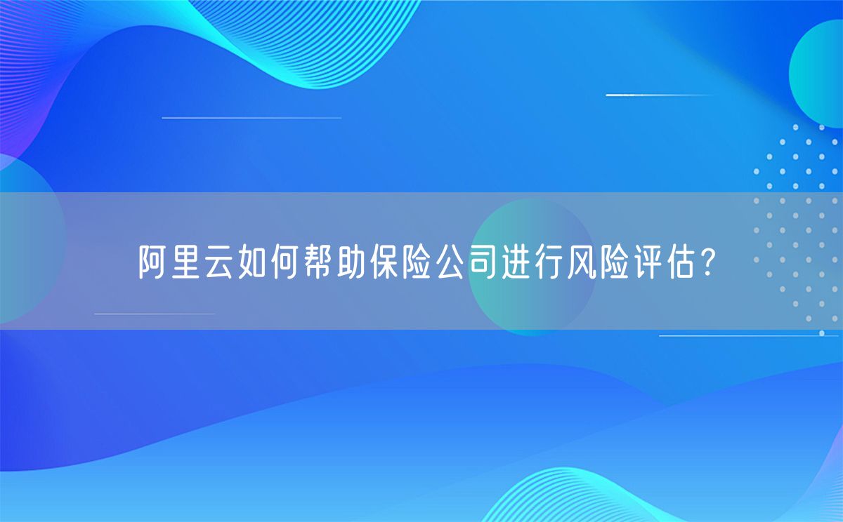 阿里云如何帮助保险公司进行风险评估？