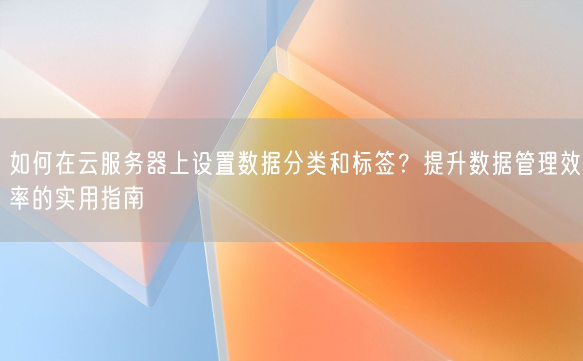 如何在云服务器上设置数据分类和标签？提升数据管理效率的实用指南(图1)