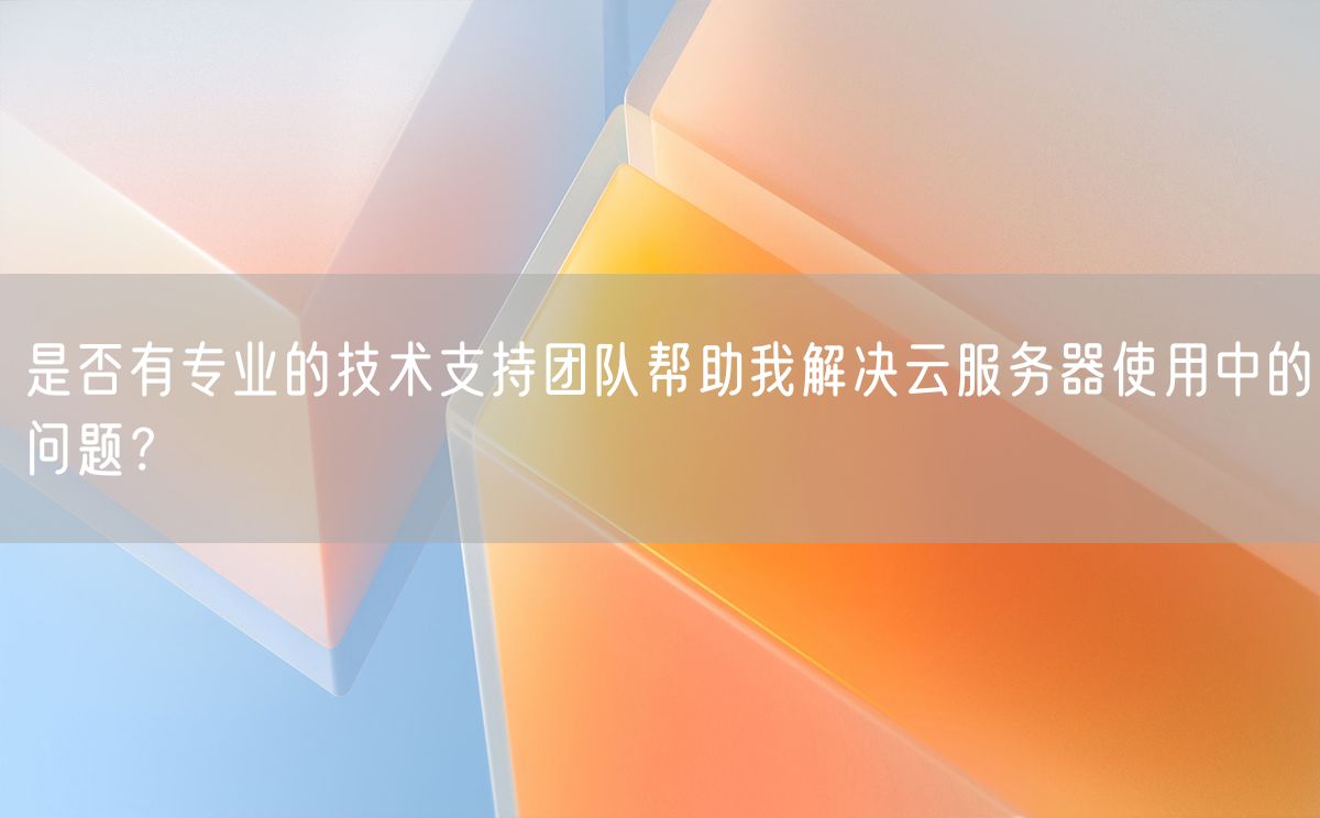 是否有专业的技术支持团队帮助我解决云服务器使用中的问题？(图1)